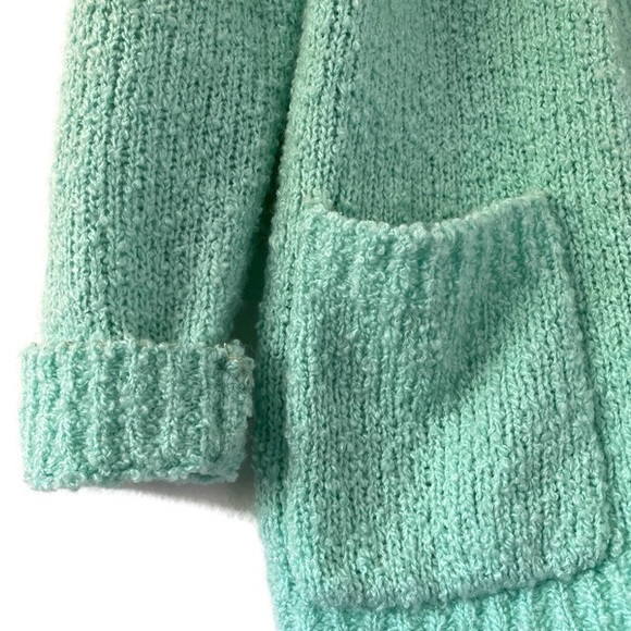 MERVYNS Vintage Mint Knitted Cardigan With Cute Pockets - Picture 4 of 5